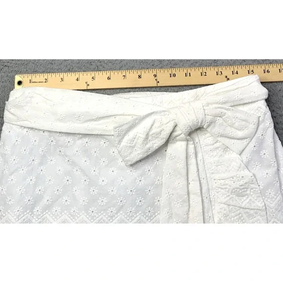 New MISA Los Angeles Skirt Womens Size White Large Lined Hearts Bow Made USA NWT